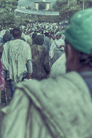 Ethiopia, January 2018 - A crowd of people during the Genna celebrationのeditorial素材