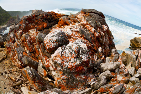  blur  in south africa   sky ocean  tsitsikamma reserve nature and rocksの写真素材