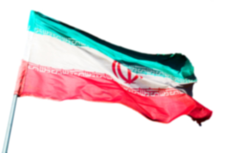 in iran blur  iranian waving flag  the blue sky and windの写真素材