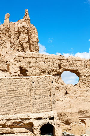 in iran old door near  the castle brick  and antique constructionの写真素材
