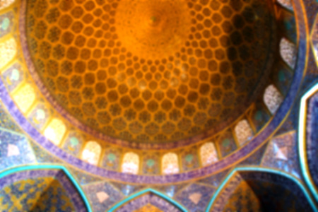 blur in iran abstract texture of the  religion  architecture mosque roof persian historyのeditorial素材