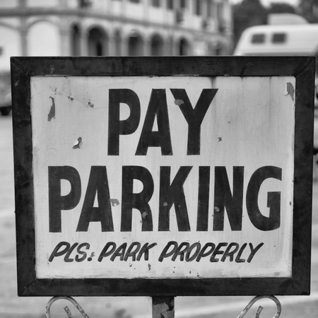 in  philippines old dirty label of parking signal concept の写真素材