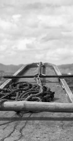 blur  in  philippines   view of the island hill from the prow of a boatの写真素材