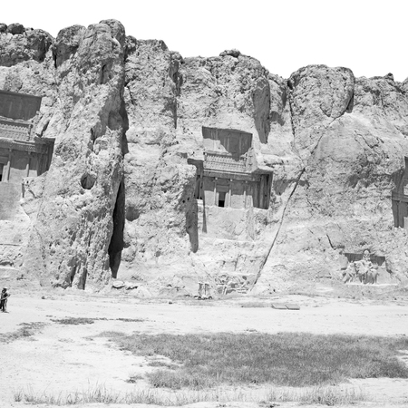 Old ruins historical destination monuments and mountain near Iranの写真素材