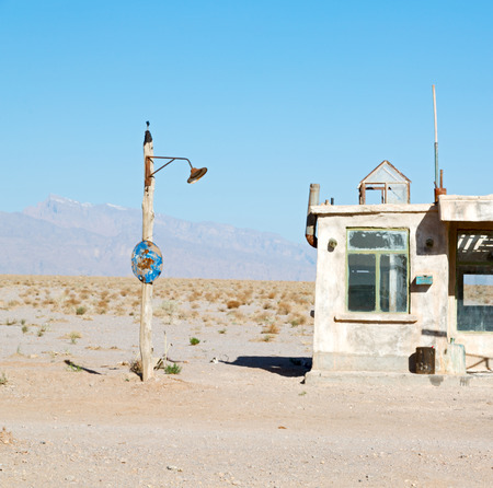 blur in iran old gas station  the desert mountain background and nobodyの写真素材