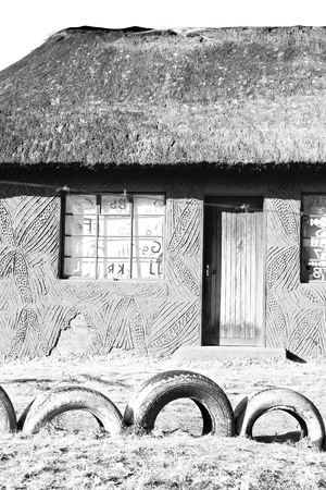 blur  in lesotho malealea street  village near  mountain  and coultivation fieldの写真素材