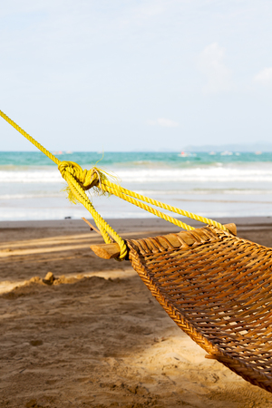 in  philippines  view from an hammock  near ocean beach and sky concept of relax
の写真素材