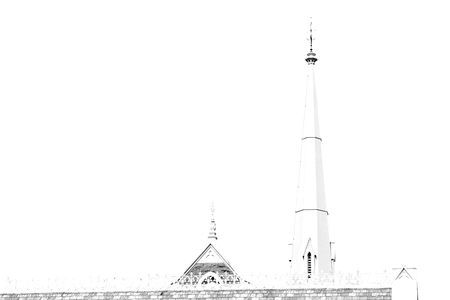 blur  in south africa old  church  in city center of reinet graaf and religion buildingの写真素材