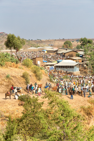 ETHIOPIA,LALIBELA-CIRCA  JANUARY 2018--unidentified people in crowd of  the genna celebration
のeditorial素材