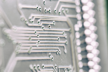 blurred circuit board in the light like concept of technology and future micro technology and computerの写真素材