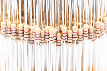blur in the white light lots of resistor electronic componet like concept of group and resistanceの写真素材