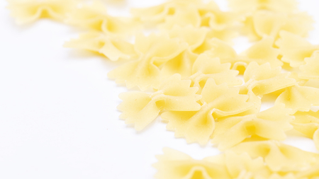 in the white background and copy space the raw pasta concept of diet healthy and cuisineの写真素材