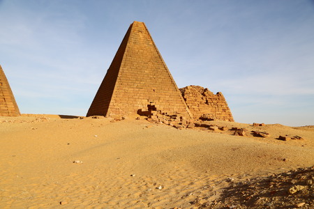in africa sudan napata karima the antique pyramids of the black pharaohs in the middle of the desertの写真素材