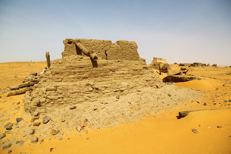 in africa sudan old dongada the antique city of the nubiansnear the nilo and tombsの写真素材