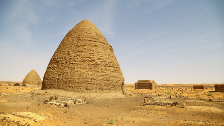 in africa sudan old dongada the antique city of the nubiansnear the nilo and tombsの写真素材