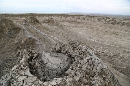 in azerbaijan gobustan the volcanic land and the liquid boiling mud