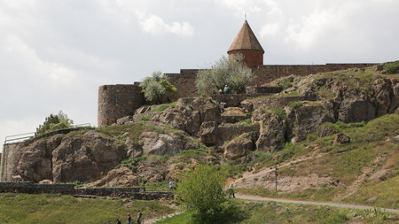 in armenia khor virap the old monastery medieval architecture near the mountain and the araratのeditorial素材