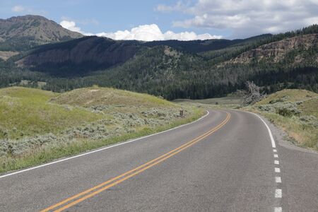 in USA inside the yellowstone national park the brauty of amazing nature tourist destination