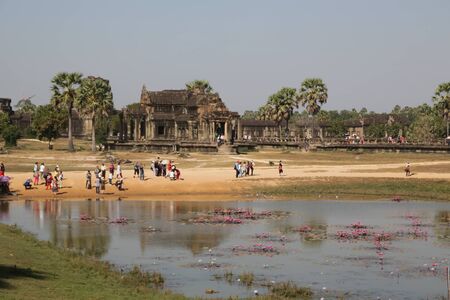 in cambodia angkor wat  the old buildings and historical site protect by unesco amazing tourist destinationの写真素材