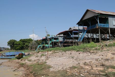 in cambodia tonle sap  the old buildings and historical site of building in the river  amazing tourist destination
の写真素材