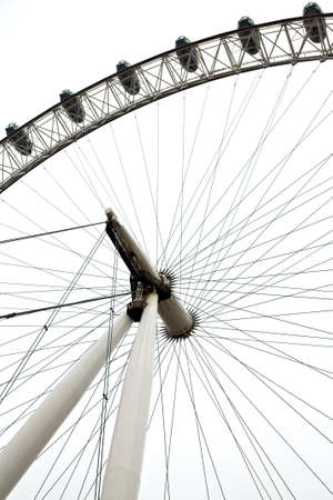 london eye in the spring sky and white cloudsのeditorial素材