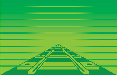 Green Railroad Postcardのイラスト素材