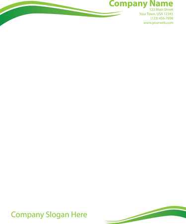 Wave Letterhead Template Greenのイラスト素材