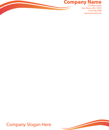 Wave Letterhead Template Orange Redのイラスト素材