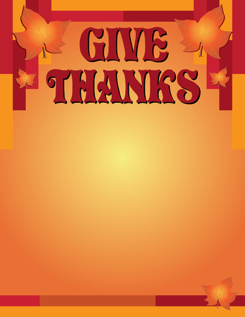 Give Thanks Thanksgiving poster background, vector illustration.のイラスト素材