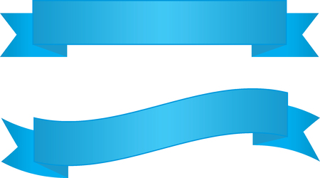 Two Blue Ribbon Bannersのイラスト素材