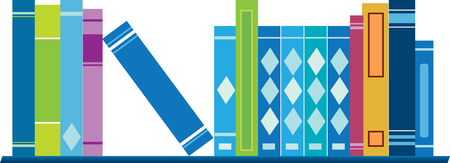 Colorful books on a shelfのイラスト素材