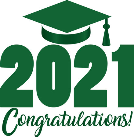 Class of 2021 Congratulations! Greenのイラスト素材