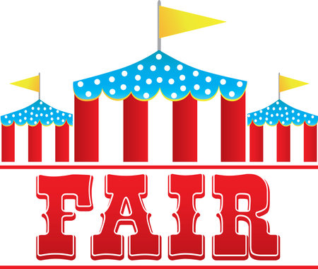 Fair Logo with Tents Red and Blueのイラスト素材