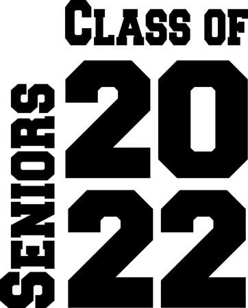 Graduating Class of 2022 Black and Whiteのイラスト素材