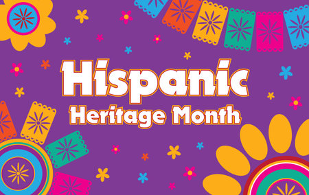 Hispanic Heritage Month Graphic September 15 through October 15のイラスト素材