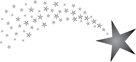 Shooting star with star trails Black and white creative graphicのイラスト素材
