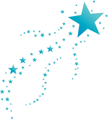 Blue Star Design with trails and stardustのイラスト素材