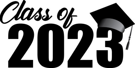 Class of 2023 Graphic Logo Black and Whiteのイラスト素材