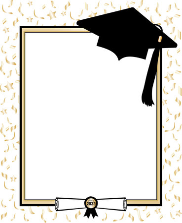 Graduation Background Template gold and blackのイラスト素材