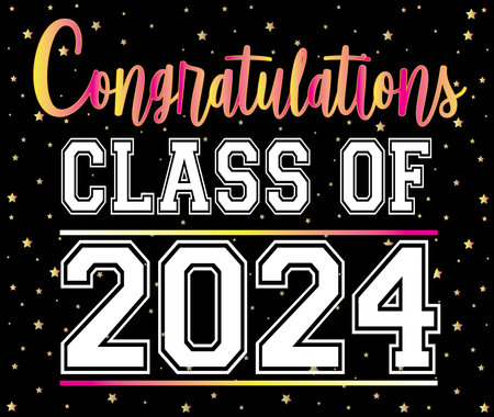 Congratulations Class of 2024 Colorful Stars Backgroundのイラスト素材