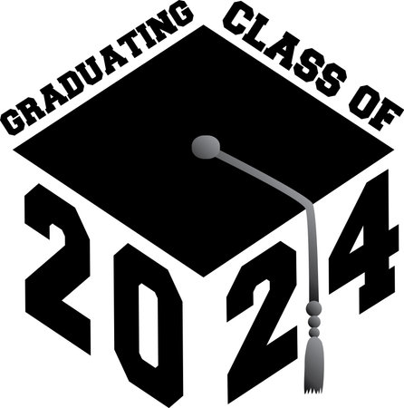Graduating Class of 2024 Graduation Cap Graphicのイラスト素材