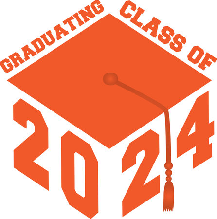 Graduating Class of 2024 Graduation Cap Graphicのイラスト素材