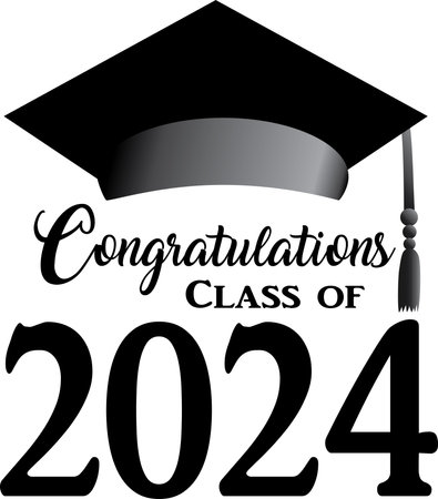Class of 2024 Script Black and Whiteのイラスト素材