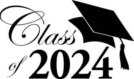 Class of 2024 Black and White Graphicのイラスト素材