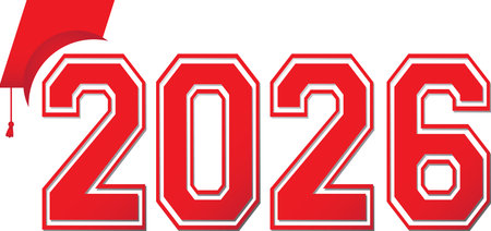 2026 Logo Red Graduation Graphic