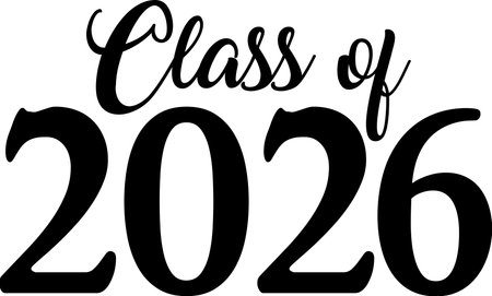 Class of 2026 Script Black and White