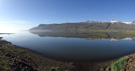 Fjord in Icelandの写真素材