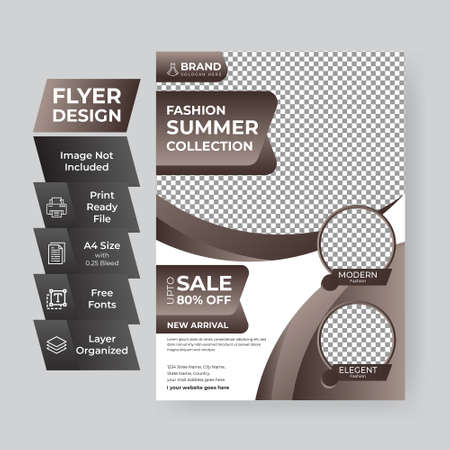 Corporate Flyer Template Design Brochure, Annual Report, Magazine, Poster, Corporate, Flyer, layout modern size A4 Template, Easy to use and edit.のイラスト素材