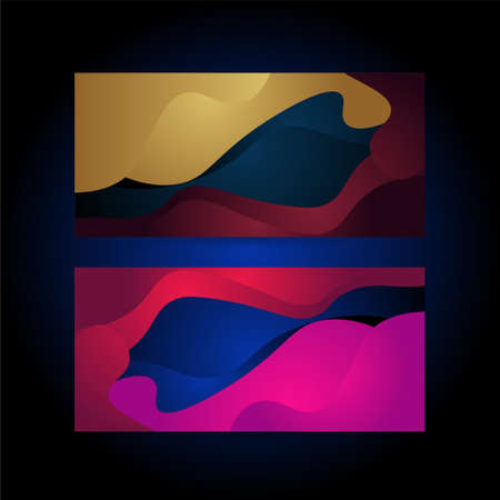 Modern Colorful geometric gradient abstract background Dynamic shapes compositionのイラスト素材