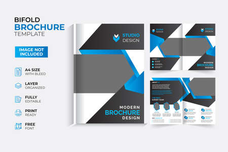 Modern & Creative Bifold Trifold 8pages 16pages Brochure Templateのイラスト素材